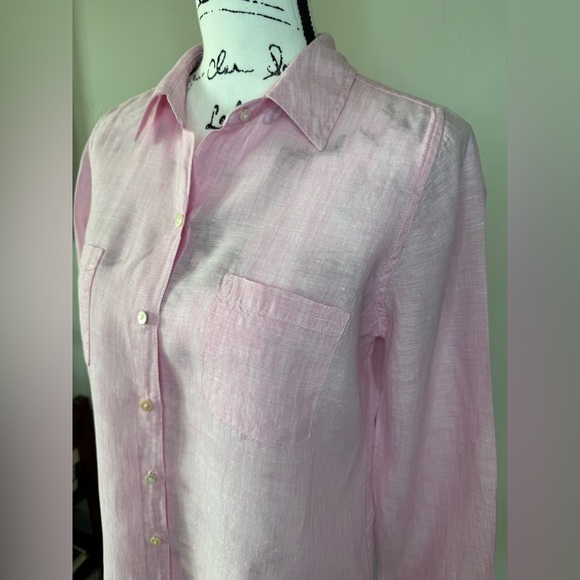Lilly Pulitzer Women’s Sea View Linen Button Down Top in Pink, Size SMALL - EUC - Picture 11 of 17